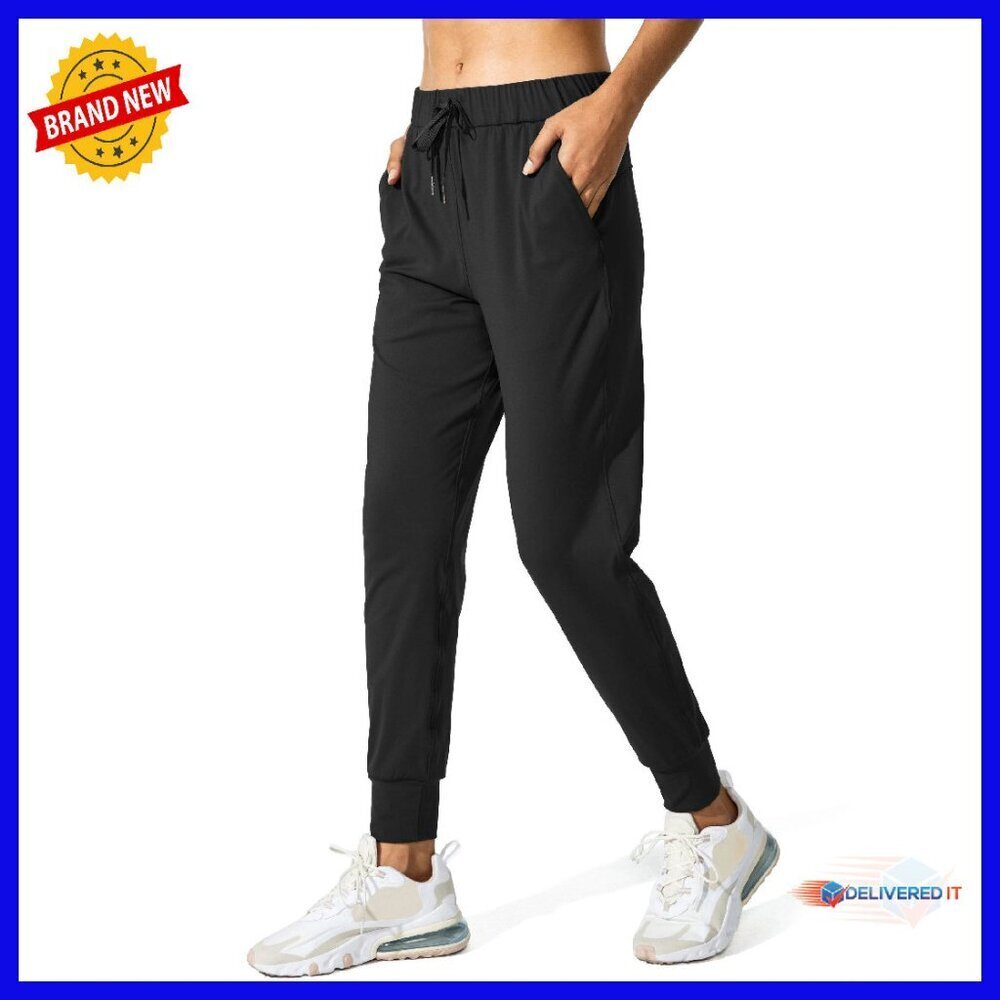 Women's Joggers with Pockets, Drawstring Waist, 4-Way Stretch Fabric